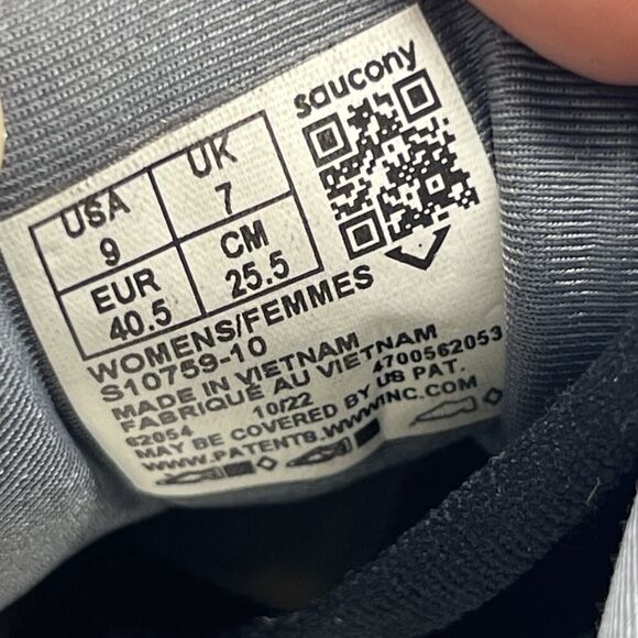 Saucony Womens Triumph 20 Black White Running Shoe Sneaker S10759-10 Size 9 - Picture 12 of 12